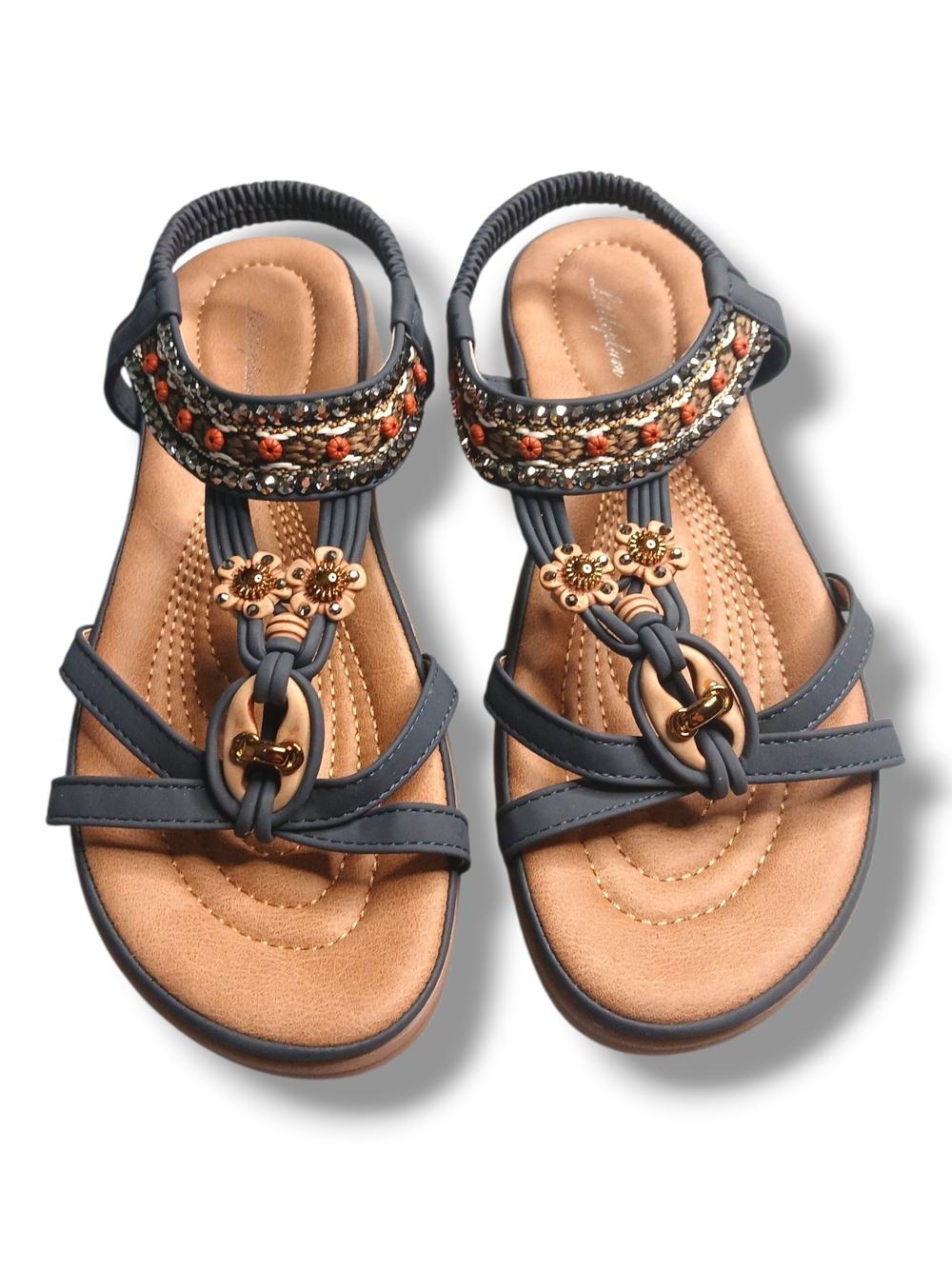 Littleplum Beaded Bohemian Slingback Sandals EU 41